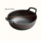 Heavy Duty Cast Iron Skillet 7.87in 20cm Dual Handle Nonstick No Lid Even Heat for Home BBQ Camping Oven Stovetop Grilling Steaks Baking