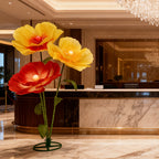 Large Artificial Poppy Flowers 3pcs Giant Orange Yellow Red Blooms Realistic Faux Floral for Wedding Centerpiece Party Decor Photo Booth Spring Home Decoration