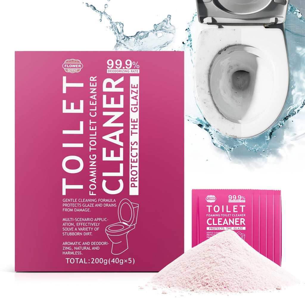 Foam Toilet Powder Cleaner 5 Pack – Fast-Acting Stain Remover, Drain Unclogger & Deodorizer for Toilets, Ocean & Floral Scent, No Harsh Chemicals, Travel & Home Use