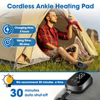 Heated Ankle Foot Massager with Temperature Control & Vibration – Wireless Smart Timed Electric Massager, Adjustable Intensity, Removable Pads, Ideal Gift for Men & Women