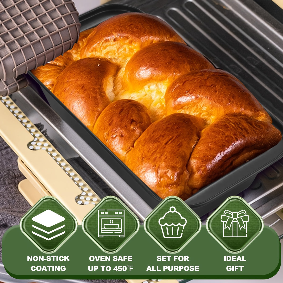 Baking Pan Set Oven-Safe Commercial Grade - Cookie Sheet Baking Sheet Round Cake Pan Muffin Pan Bread Pan Pizza Pan Square Pan - 4/6/12/23/46-Piece Kitchen Bakeware Sets, Restaurant Quality