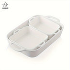 Porcelain Rectangular Baking Dish 12.8 x 8.9 Inch Ceramic Bakeware for Cakes Dinners Casseroles & Banquets - Oven Safe Roasting Pan