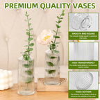 Striped Bud Vases Set of 12 24 36 Modern Mini Clear Flower Vases for Wedding Centerpieces Birthday Anniversary Party Table Decor – Mother's Day Vase Set