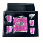 Whiskey Bottle Gift Set with Leather Case for Women – 6oz Stainless Steel Flask, 4 Glasses & Filter, Holiday Christmas Valentine's Day Gift for Girlfriend, Mom & Bar Lovers