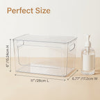 Clear Trash Bag Holder 2-Pack - Stackable Garbage Bag Dispenser for 13/30/33 Gallon Bags, PET Organizer for Under Kitchen Sink, Laundry Room, Pantry & Cabinet Storage