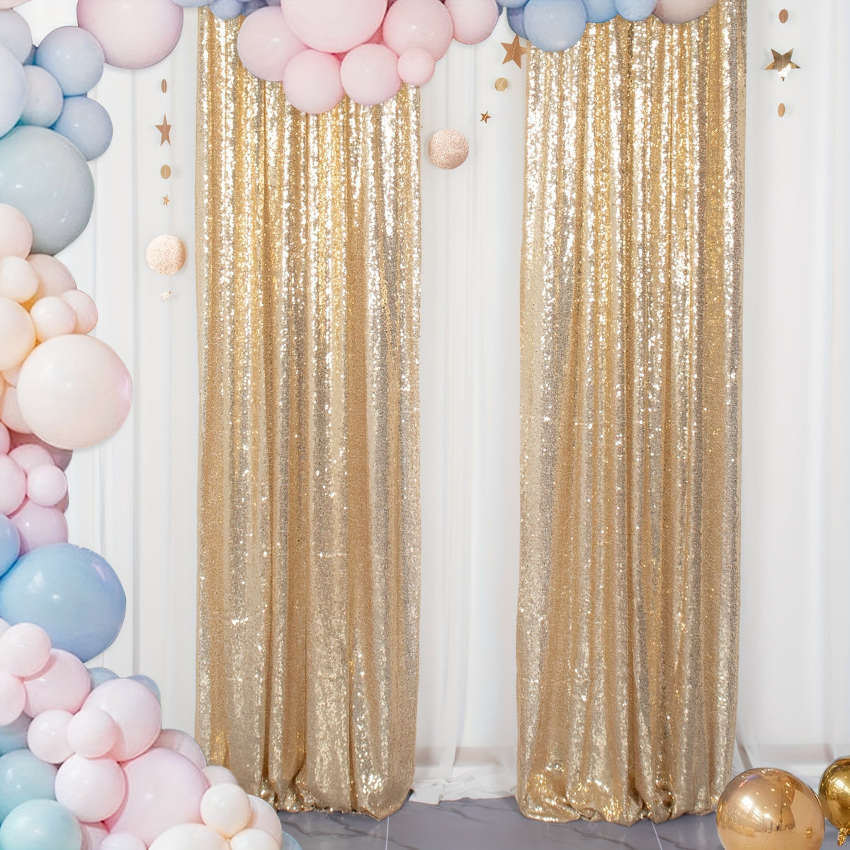 Sequin Curtain Backdrop Panels 24x84 Inches Set of 2 – Glitter Shimmer Party Backdrop for Weddings Birthdays Baby Showers Proms & Photo Booths, 31 Colors