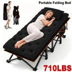 Portable Folding Camping Bed 28in Wide Heavy Duty 510 710 lbs with Optional Mattress Cushion Pillow Carry Bag Cot for Office Nap Beach Yard RV Adult