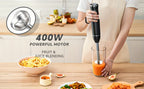400W Immersion Hand Blender Stick Mixer with 304 Stainless Steel Blades, 2 Speeds & Turbo Mode, Detachable Base – 5-in-1 Set Available, Perfect for Soups, Smoothies, Purees & Baby Food