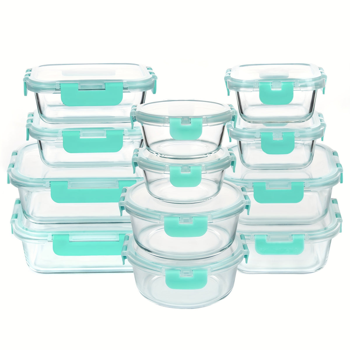 12-Pack Glass Food Storage Containers with Airtight Lids – Meal Prep Containers, Dishwasher Safe, BPA Free, Mother's Day & Holiday Gift Set