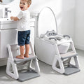 2-in-1 Potty Training Toilet Seat with Step Stool for Toddlers – Adjustable Height, Anti-Slip Pad & Splash Guard for Boys & Girls