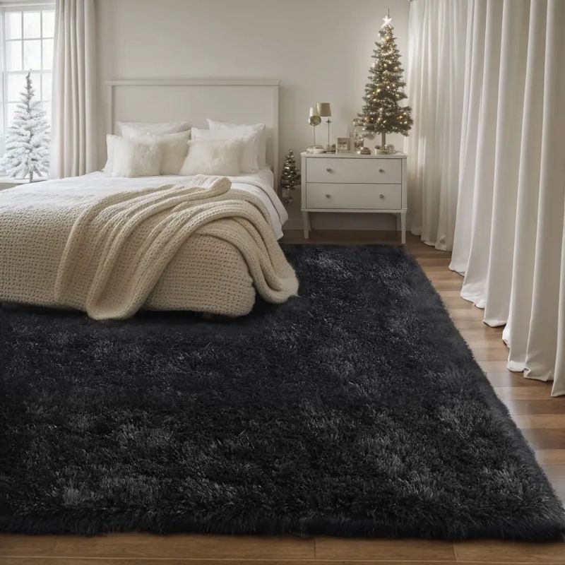Fluffy Shag Area Rug 8x10 Ft Fuzzy Plush Non-Slip Soft Furry Carpet Living Room Bedroom Modern Shaggy Rug Christmas Gift