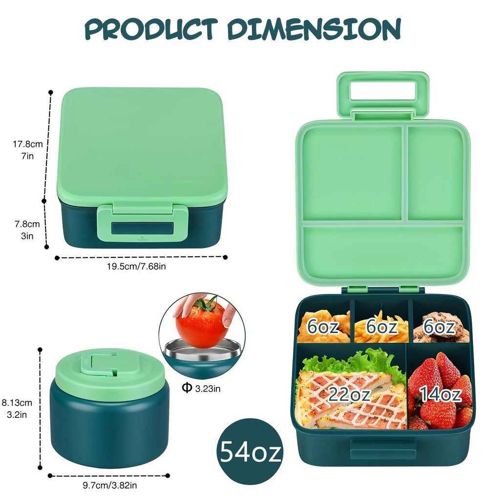 Stainless Steel Insulated Lunch Container Set 8oz Thermos Food Jar with Cooling Container for Kids School Work Meal Prep Purple Green