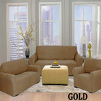 Stretch Sofa Cover Set 2 or 3 Piece Form Fit Wrinkle Free Couch Slipcover for Sofa Loveseat Armchair Polyester Spandex Furniture Protector