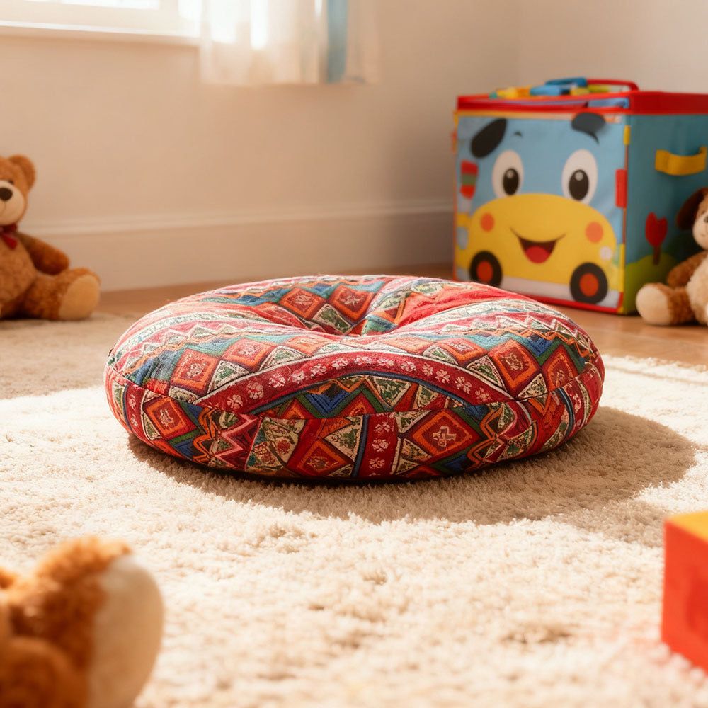 Round Seat Cushion 40x40cm 15cm Thick Firm Futon Meditation Mat Removable Linen Cover Chair Pad for Office Dining Chair Home Decor All Seasons Christmas