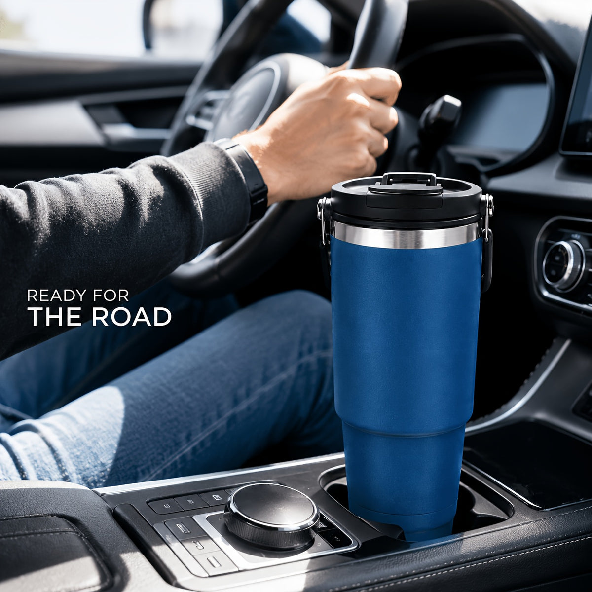 30oz Stainless Steel Insulated Tumbler 6-Pack with Handle, Lid & Straw – Double Wall Vacuum Travel Cups, Colorful Gift Set for Coffee, Cold Drinks & Daily Use | Black, Red, White & More
