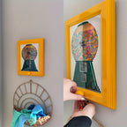Photo Frame Candy Dispenser Wall Mounted 2-in-1 | Square Picture Display Shelf with Treat Storage for Candies Nuts Pet Treats, Space-Saving Home Office Decor Organizer