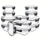 12-Pack Glass Food Storage Containers with Airtight Lids – Meal Prep Containers, Dishwasher Safe, BPA Free, Mother's Day & Holiday Gift Set