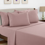Brushed Microfiber Bed Sheet Set 6 Piece with Embroidered Pillowcases - Hotel Luxury Deep Pocket 16 Inch, Soft Breathable All Season, 24 Colors, Twin Twin XL Full Queen King Cal King