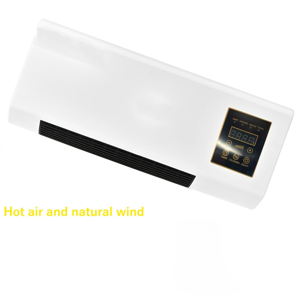Wall Mounted Space Heater 1000W Dual Purpose Heating Cooling Fan with Remote Control Timer for Bathroom Bedroom Office Home