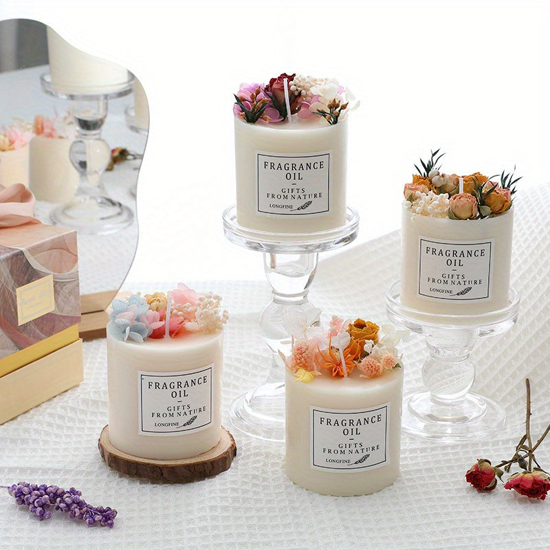 Scented Candles Gift Set for Women 8oz Eternal Flower Home Fragrance Candle – Gardenia Lavender Birthday Valentine Anniversary Christmas Gift