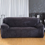 Plush Sofa Slipcover Stretch Thick Couch Cover - Soft Velvet Furniture Protector for Chair Loveseat 3 4 Seater, Anti-Slip Elastic Wrap, Machine Washable, 6 Colors for Living Room