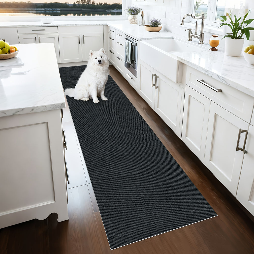 Non-Slip Runner Rug Washable & Cuttable – Low-Profile Hallway Rug for Kitchen, Living Room, Bedroom, Balcony & Poolside – Multiple Sizes 60x180 to 60x600cm
