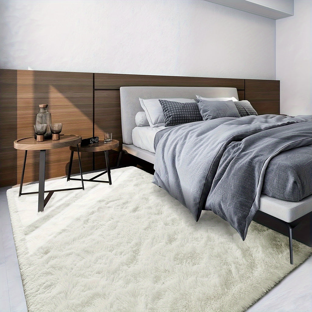 Fluffy Shag Area Rug for Living Room & Bedroom – Soft Non-Slip Plush White Carpet, Cozy Modern Indoor Shaggy Floor Mat, 4x6 5x7 6x9 8x10 ft Large Home Decor Rug