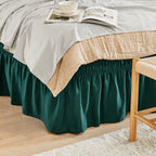 Elastic Wrap Around Bed Skirt No-Lift, 15 Inch Drop Microfiber Dust Ruffle, 30 Fade-Resistant Colors, Machine Washable, Twin Full Queen King Size