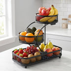 3-Tier Metal Mesh Countertop Storage Rack with Hooks, Space-Saving Organizer for Bathroom & Kitchen – Heavy-Duty Cosmetic, Perfume & Toiletry Display Stand, Black or White, Mini Available