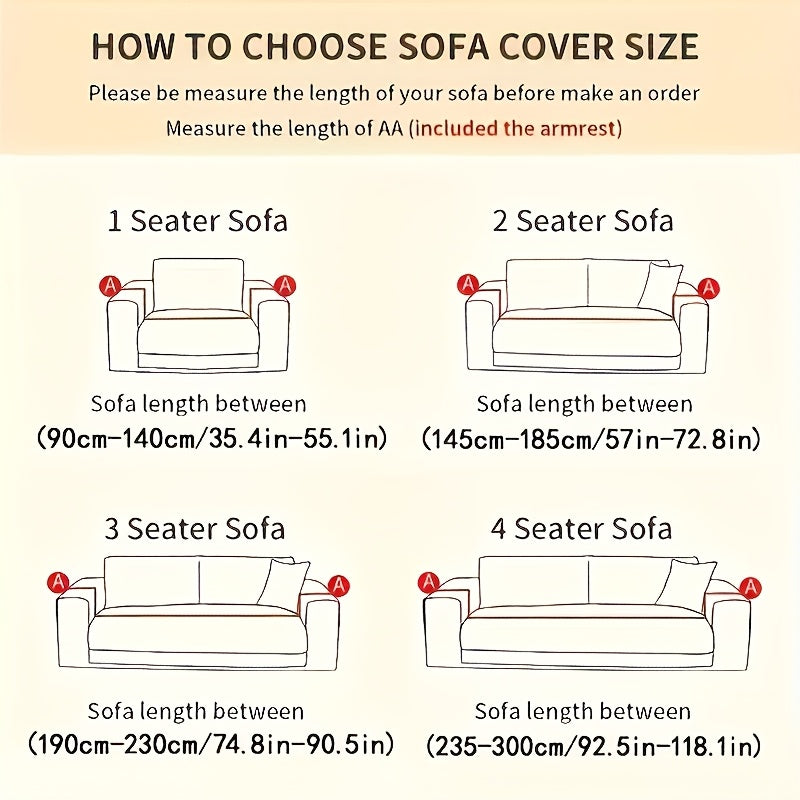 Striped Sofa Cover Washable Stretchy Slip-Resistant Zigzag Textured Couch Slipcover – Fits 1 to 4 Seaters, Scratch Protection, Classic Durable Design for Living Room Furniture