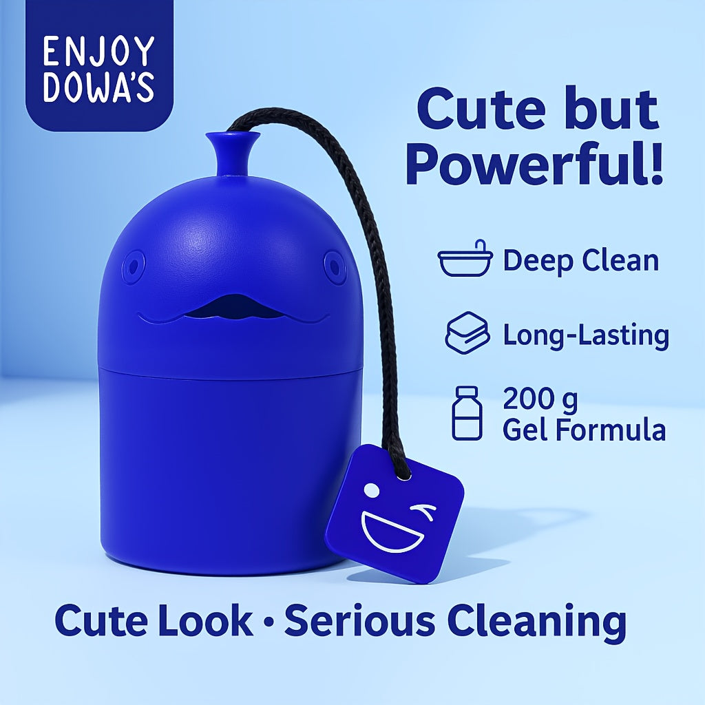 Cute Whale Toilet Tank Cleaner – Automatic Blue Freshener & Deodorizer Tablets, 1200 Flushes, Pine Scent, Fun Bathroom Accessory for Ceramic Toilets – Drop-In Tank Toilet Cleaning Tablet