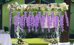 Artificial Wisteria Vine Garland 24 Pack 90 Feet Fake Hanging Flower String Purple Silk Floral Decor for Wedding Backdrop Party Ceiling Home Living Room Bedroom Outdoor Garden Boho Decor Bulk
