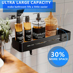 Adhesive Shower Caddy Shelf Set of 2 – No Drill Wall-Mounted Bathroom Organizer, Large Capacity Sticky Shelves for Shower Bathtub Sink, Heavy-Duty Space Saver