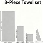 Microfiber Bath Towel Set 4 or 8 Piece – Extra Large 71×35” Ultra-Soft Quick Dry – Includes Bath Towel, Hand Towels, Washcloths & Hair Drying Cap for Bathroom, Hotel & Gym