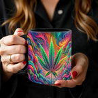 Psychedelic Print Ceramic Coffee Mug 11oz – Vibrant Abstract Art Design Cup for Coffee, Tea & Hot Chocolate | Unique Gift for Friends, Office & Home