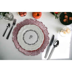 Charger Plates Set of 24 – 13 Inch Floral Reef Decorative Dinnerware for Wedding Party Table Setting Silver Gold Rose Gold Red