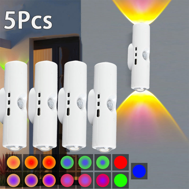 5-Pack Magnetic Dual-Head Wall Lamp 3-Color Adjustable Brightness Gradient Ambient Night Light – Flexible LED Wall Light for Bedroom, Hallway, Staircase & Office