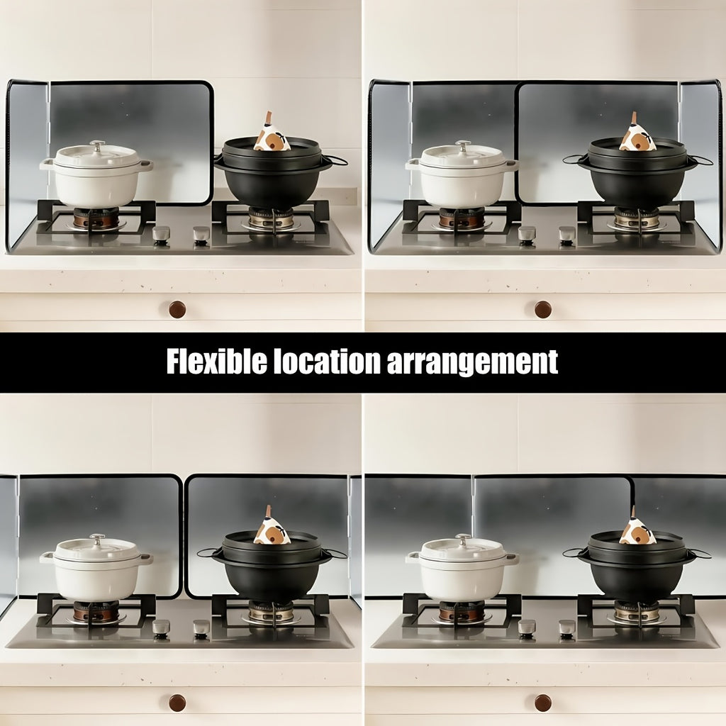 Stainless Steel Splatter Guard 4-Panel Foldable 31.5" - Extra-Wide Grease Splash Shield, Heat Resistant Nonstick Coating, Kitchen Backsplash Protector for Gas Range & Frying Pan | Nuvia Haven