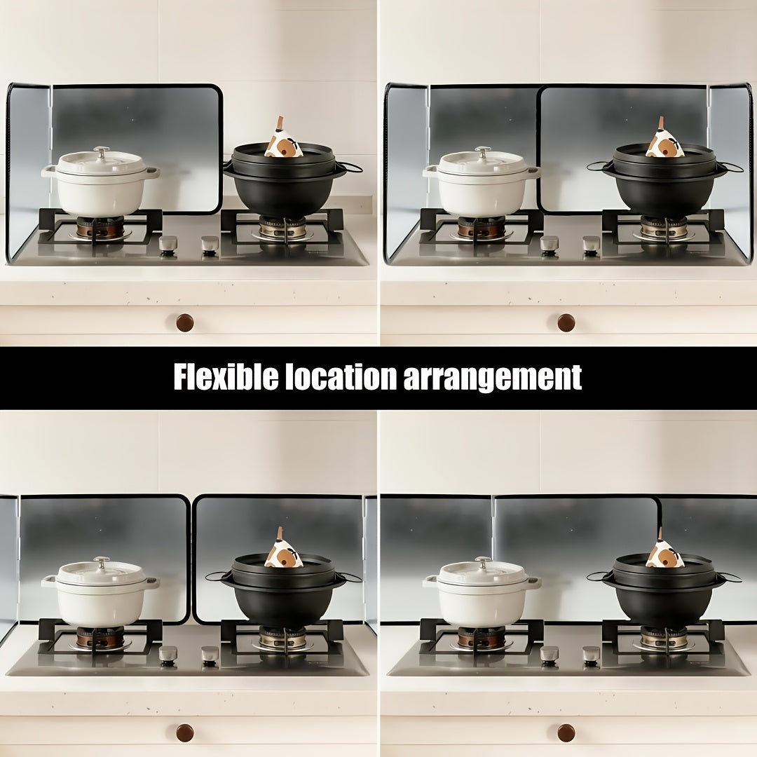 Stainless Steel Splatter Guard 4-Panel Foldable 31.5" - Extra-Wide Grease Splash Shield, Heat Resistant Nonstick Coating, Kitchen Backsplash Protector for Gas Range & Frying Pan | Nuvia Haven