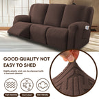 8-Piece Recliner Slipcover Set for 3-Seat Sofa – Flexible Soft Slide Sleeve Furniture Protector with Pocket, Stretch Couch Cover for Living Room, Office & Sofa Chair