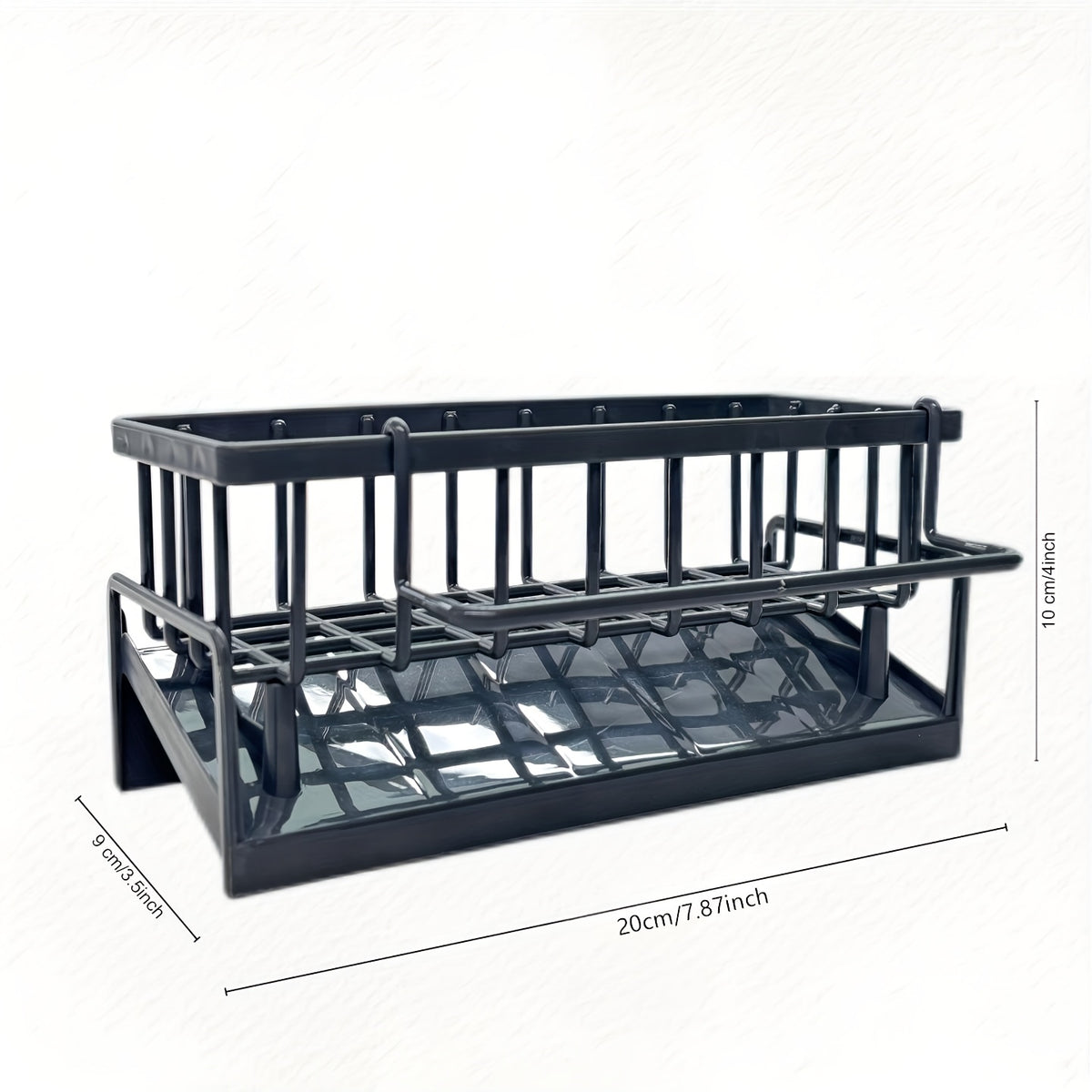Kitchen Sink Caddy with Drainage & Removable Brush Holder – Sink Organizer for Sponge, Soap, Dishwashing Brush & Scrubber | Counter Basket Tray for Clean & Clutter-Free Kitchen Sink