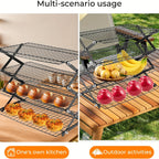 Foldable Cooling Rack 4-Tier Baking Wire Rack with 20pcs Parchment Paper – Collapsible Roasting Grilling Rack for Oven, Camping & Picnic