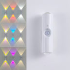 Motion Sensor LED Night Light Auto On Off Dimmable RGB 3 Color Temperatures USB Battery Powered for Bedroom Hallway Stairs 2 & 4 Pack