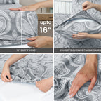 Paisley Bed Sheet Sets Queen King Twin Full Cal King – Soft Brushed Microfiber Deep Pocket Fitted Sheet & Pillowcases, Wrinkle Free