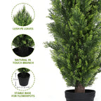 Artificial Pine Tree Set of 2 – Faux Greenery Shaped Christmas Trees for Indoor & Outdoor, Courtyard, Front Door & Holiday Decor