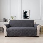 Sofa Cushion Cover with Storage Pocket – Pet-Proof Non-Slip Multi-Function Sofa Protector, All-Season Machine Washable, 1/2/3-Seater, Navy Coffee Off-White Dark Gray