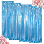 Sequin Backdrop Curtains 4 Panels 2FT x 8FT Glitter Party Decorations for Wedding Birthday Photo Booth Stage Background 30+ Colors