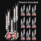 Clear Acrylic Candelabra Taper Candle Holder 5-Arm 6-Arm Wedding Centerpiece Dining Table Party Anniversary Decor