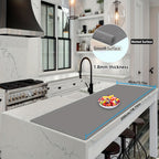Silicone Kitchen Counter Mat Extra Large, Nonslip Heat Resistant Countertop Protector, Nonstick Waterproof Craft Mat & Table Placemat, Multi-Size in Gray, Black & Translucent