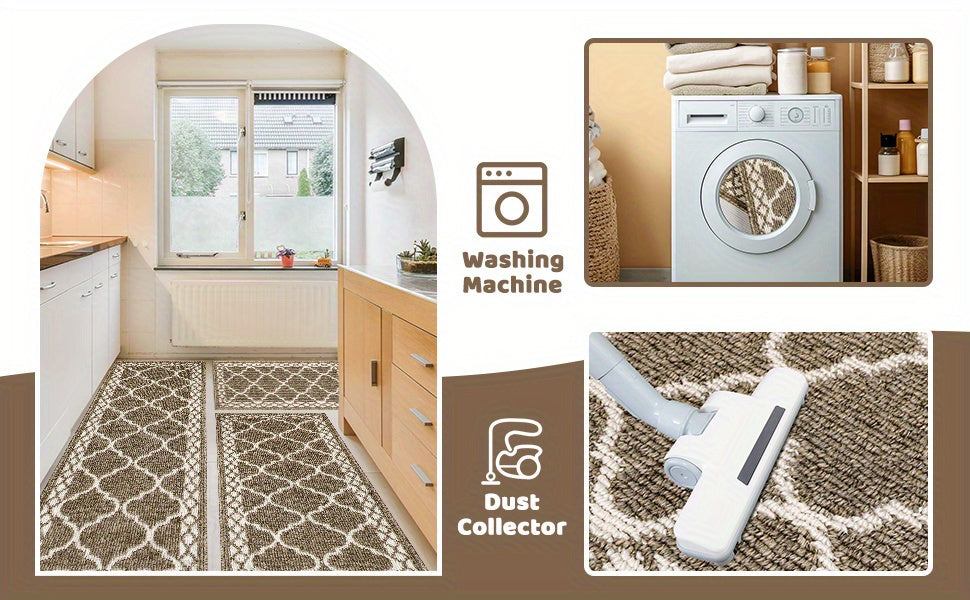 Kitchen Mat Flannel Soft Comfort Non-Skid Washable Farmhouse Floor Mat – Anti-Fatigue Kitchen Rug for Bathroom, Entryway & Indoor Use | Multiple Sizes